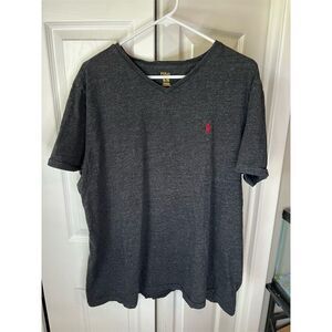 Polo Ralph Lauren Men's V-Neck T-Shirt XL Heather Gray Short Sleeve